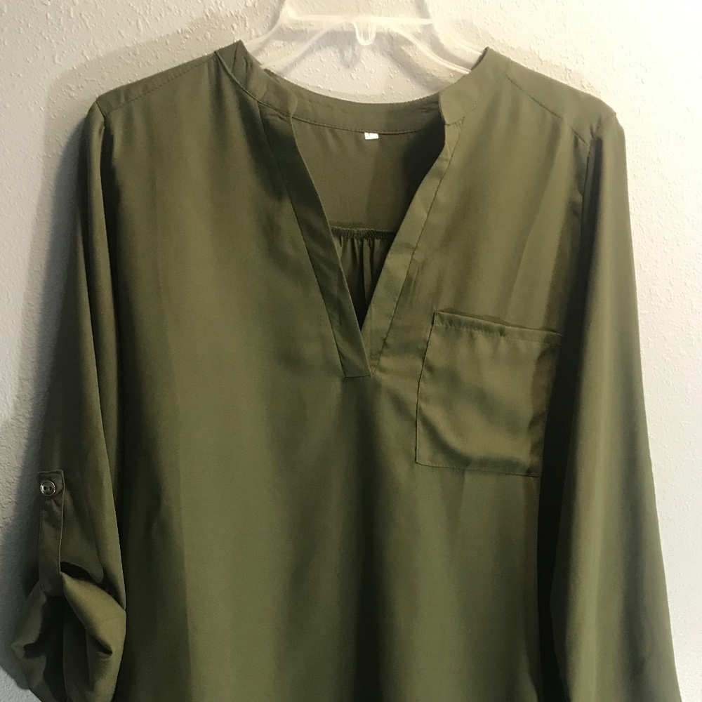 Evelust Women's Roll Tab Sleeve Tunic
